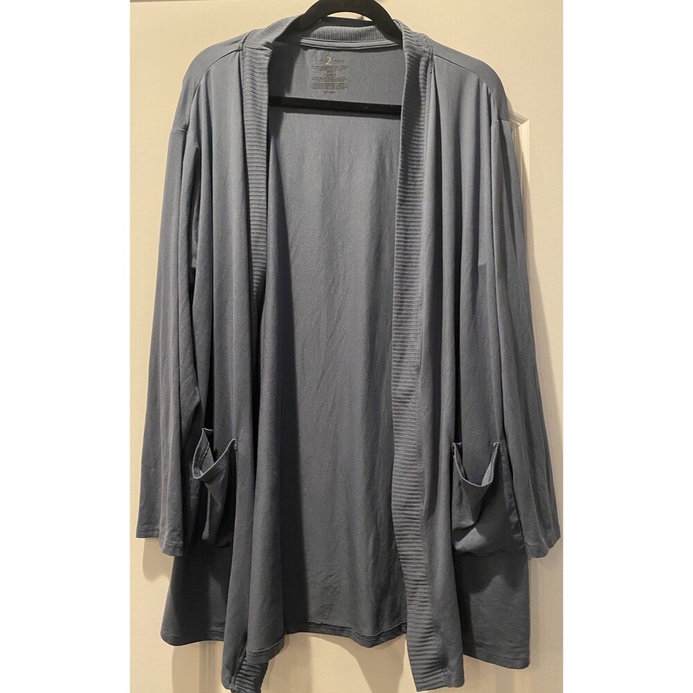 Live 2 Lounge Open Front Cardigan Sweater Blue  Women's Xxl Super Soft Comfy